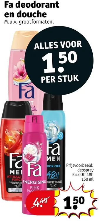 Aanbieding: deodorant en douche
