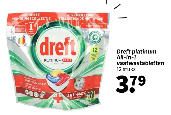 Promotie: Dreft platinum All-in-1 vaatwastabletten