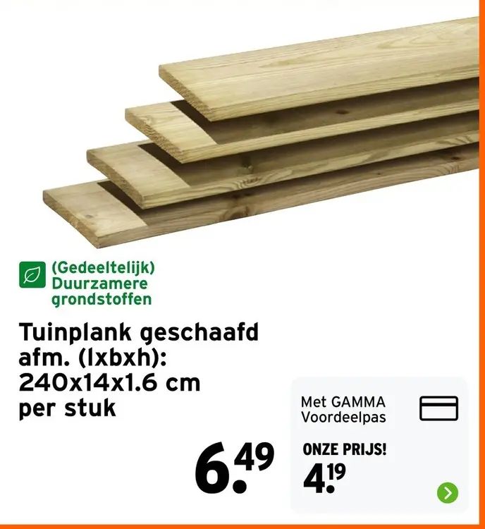 Aanbieding: Tuinplank geschaafd