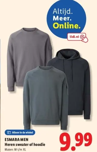 Aanbieding: Heren sweater of hoodie