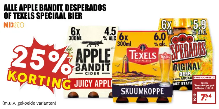 Aanbieding: Alle Apple Bandit, Desperados of Texels Speciaal bier