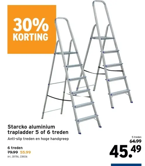 Promotie: Starcko aluminium trapladder