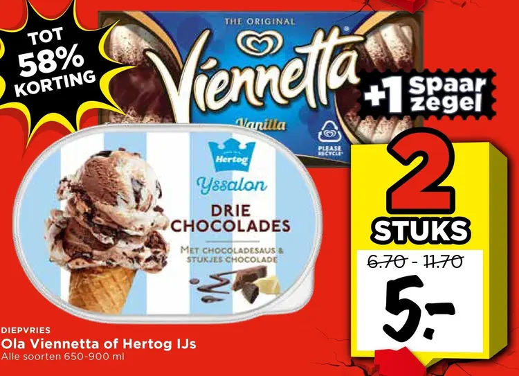 Aanbieding: Viennetta of Hertog IJs
