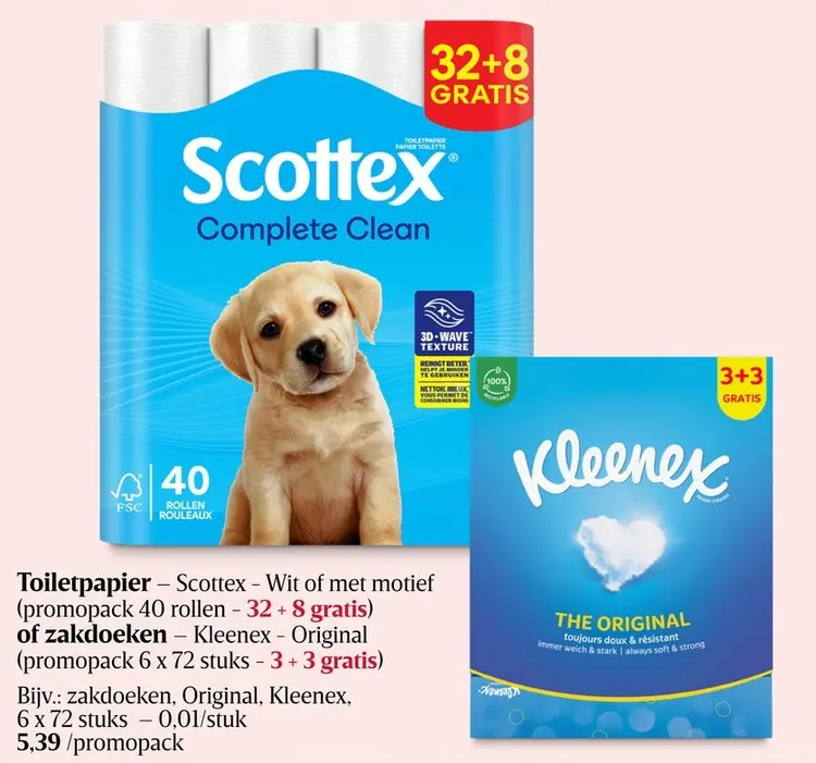 Promotie: Toiletpapier of zakdoeken