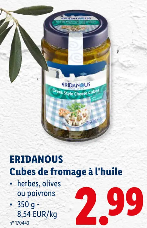 Offre: Cubes de fromage à l'huile