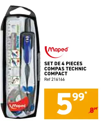 Offre: Set de 4 pieces compas technic compact