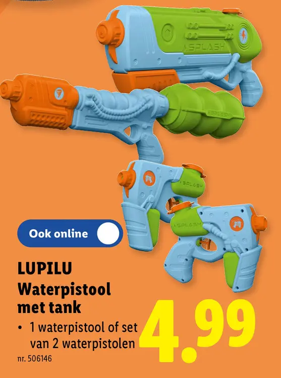 Promotie: Waterpistool met tank