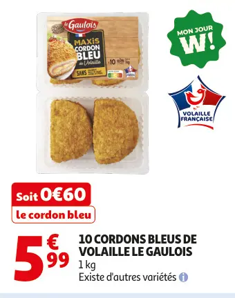 Offre: Cordons bleus de volaille