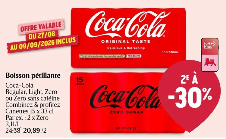 Offre: Boisson pétillante Coca-Cola