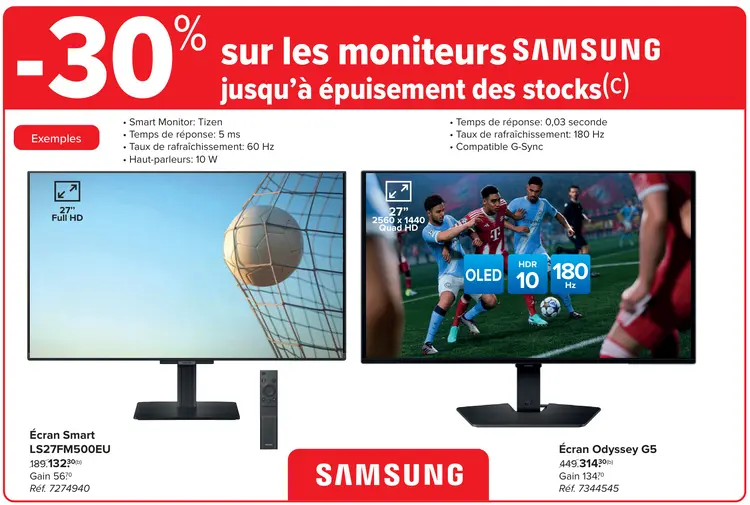 Offre: Les moniteurs Samsung