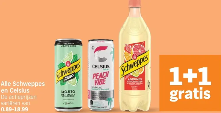 Aanbieding: Schweppes en Celsius