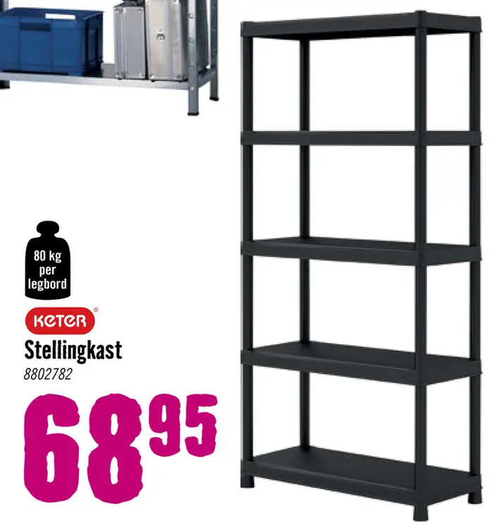 Aanbieding: Stellingkast 187x90x60 cm kunststof