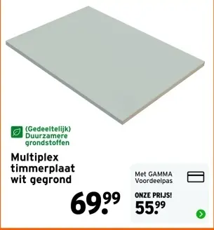Aanbieding: Multiplex timmerplaat wit gegrond