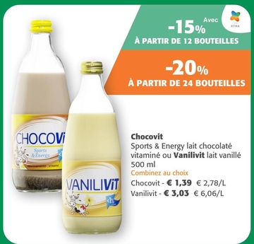 Offre: Chocovit Sports & Energy lait chocolaté vitam