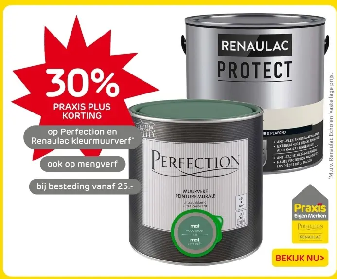 Aanbieding: Perfection en Renaulac kleurmuurverf