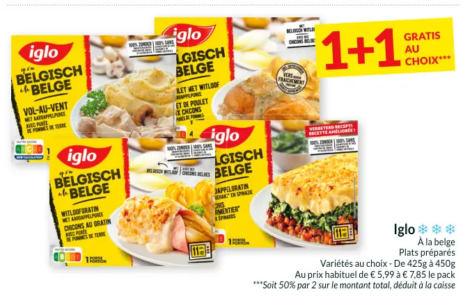 Offre: Iglo À la belge Plats préparés