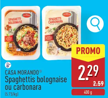 Offre: Spaghettis bolognaise ou carbonara