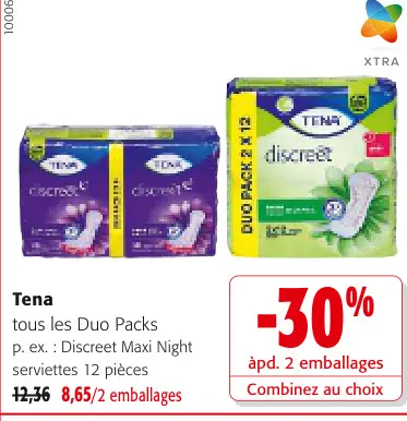 Offre: Tena tous les Duo Packs
