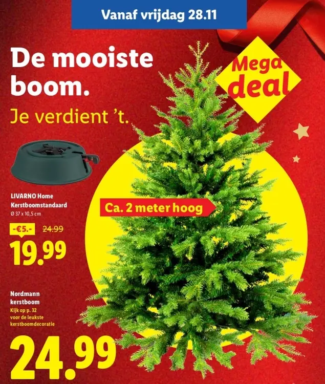 Aanbieding: Kerstboom of kerstboomstandaard
