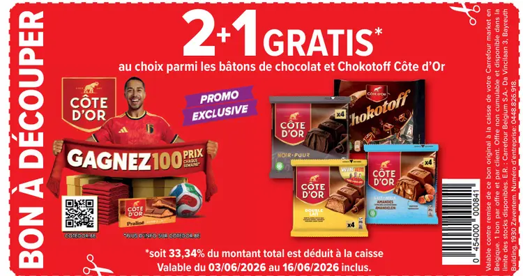 Offre: Bâtons de chocolat et Chokotoff