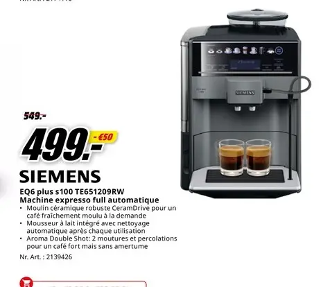 Offre: EQ6 plus s100 TE651209RW Machine expresso full automatique