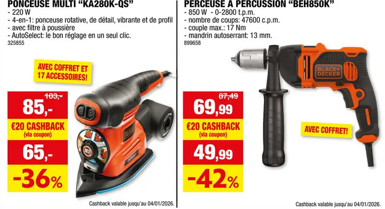 Offre: Black+Decker BEH850K-QS perceuse à percussion 850W