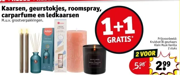 Aanbieding: Kaarsen, geurstokjes, roomspray, carparfume en ledkaarsen