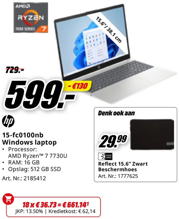 Promotie: 15-fc0100nb Windows laptop