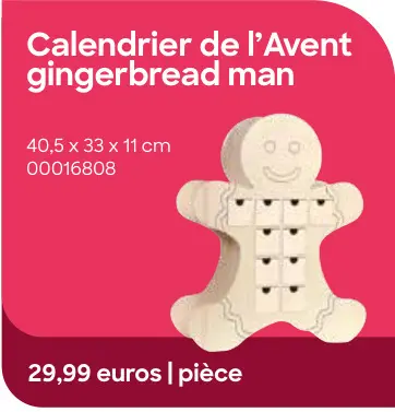 Offre: Calendrier de l'Avent gingerbread man