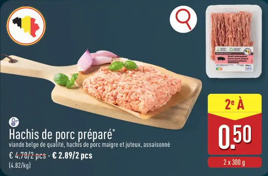 Offre: Hachis de porc préparé
