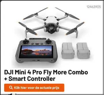 Aanbieding: DJI Mini 4 Pro Fly More Combo + Smart Control
