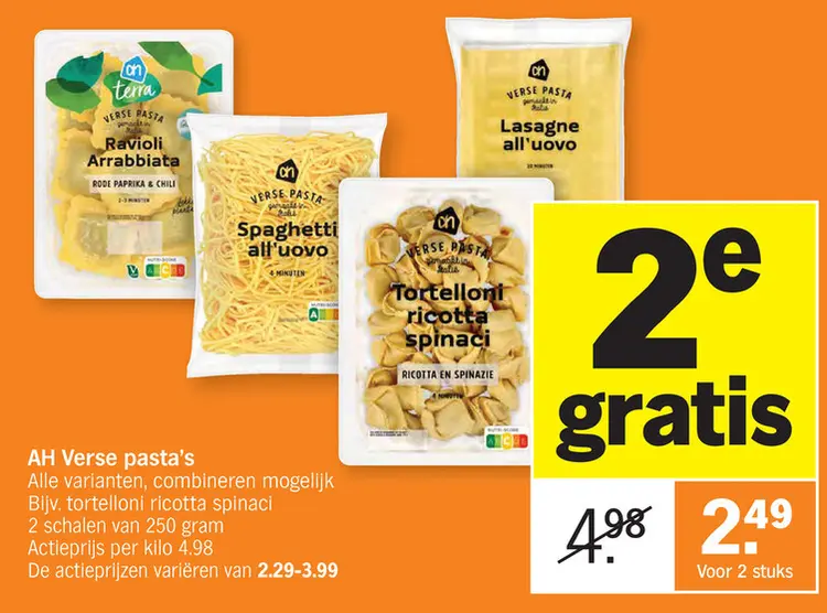 Promotie: Verse pasta's