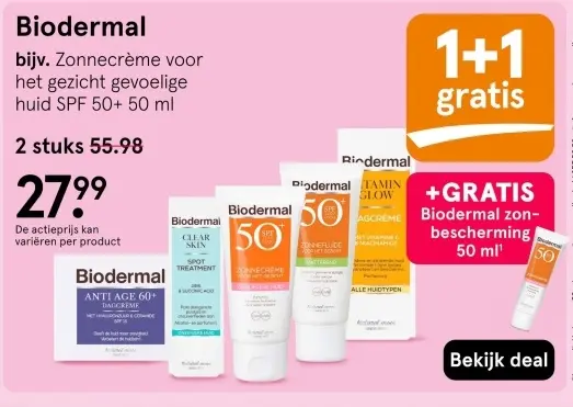 Aanbieding: Zonnecrème voor het gezicht gevoelige huid SPF 50+