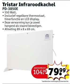 Promotie: Tristar Infraroodkachel