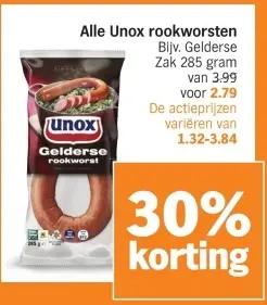 Aanbieding: Alle Unox rookworsten