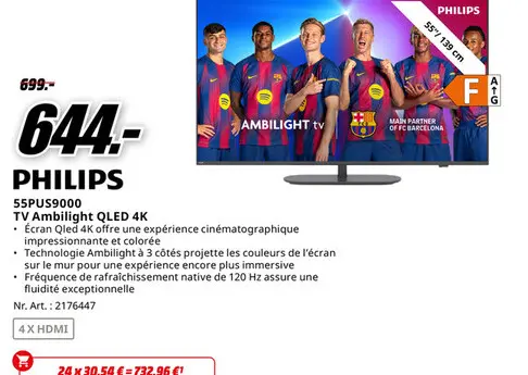 Offre: 55PUS9000 TV Ambilight QLED 4K