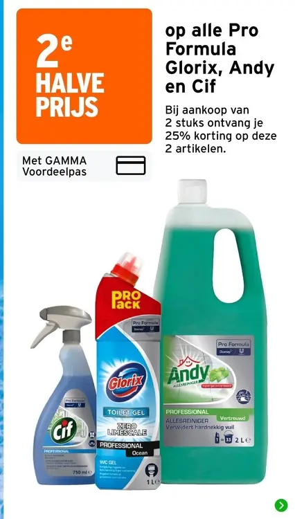 Aanbieding: Pro Formula Glorix, Andy en Cif