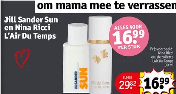 Aanbieding: Jill Sander Sun en Nina Ricci L'Air Du Temps