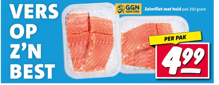 Aanbieding: Zalmfilet met huid
