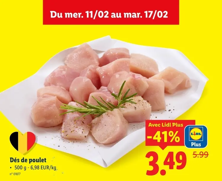 Offre: Dés de poulet