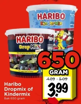Aanbieding: Haribo Dropmix of Kindermix