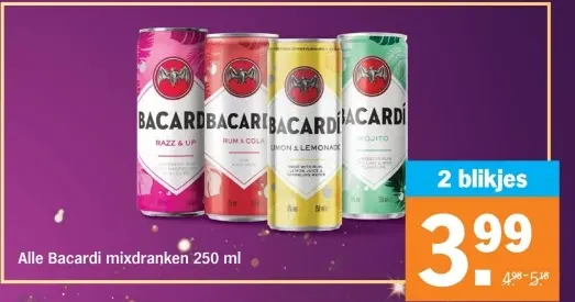 Aanbieding: Bacardi mixdranken