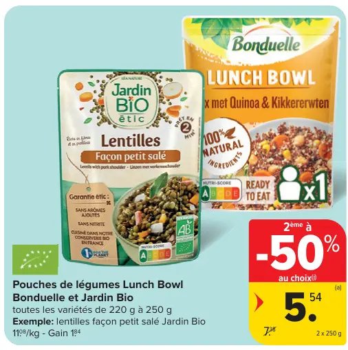 Offre: Pouches de légumes Lunch Bowl