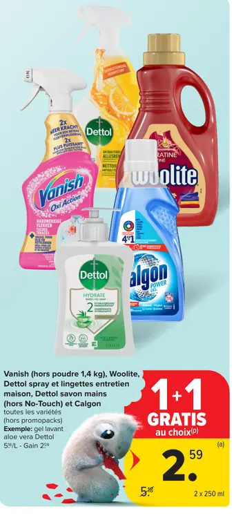 Offre: Vanish (hors poudre 1,4 kg), Woolite, Dettol 