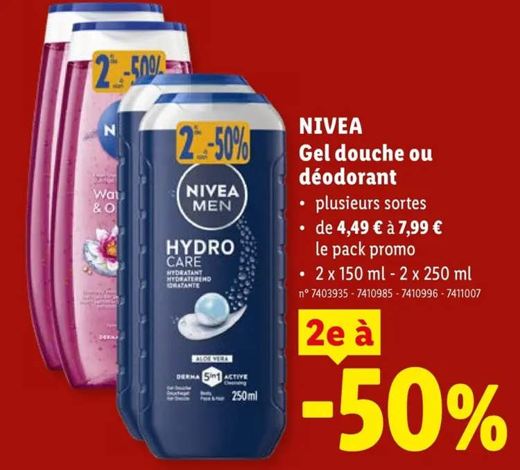 Offre: Gel douche ou déodorant