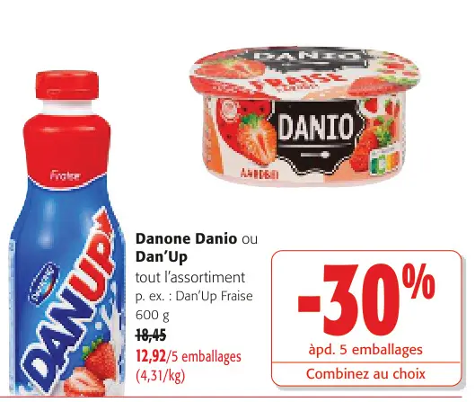 Offre: Danone Danio ou Dan'Up
