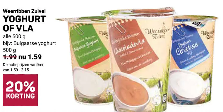 Aanbieding: Yoghurt of vla