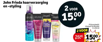 Aanbieding: John Frieda haarverzorging en -styling
