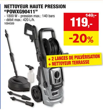 Offre: Powerplus POWXG90411 nettoyeur haute pression 1800W