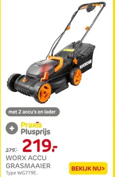 Aanbieding: Worx accu grasmaaier